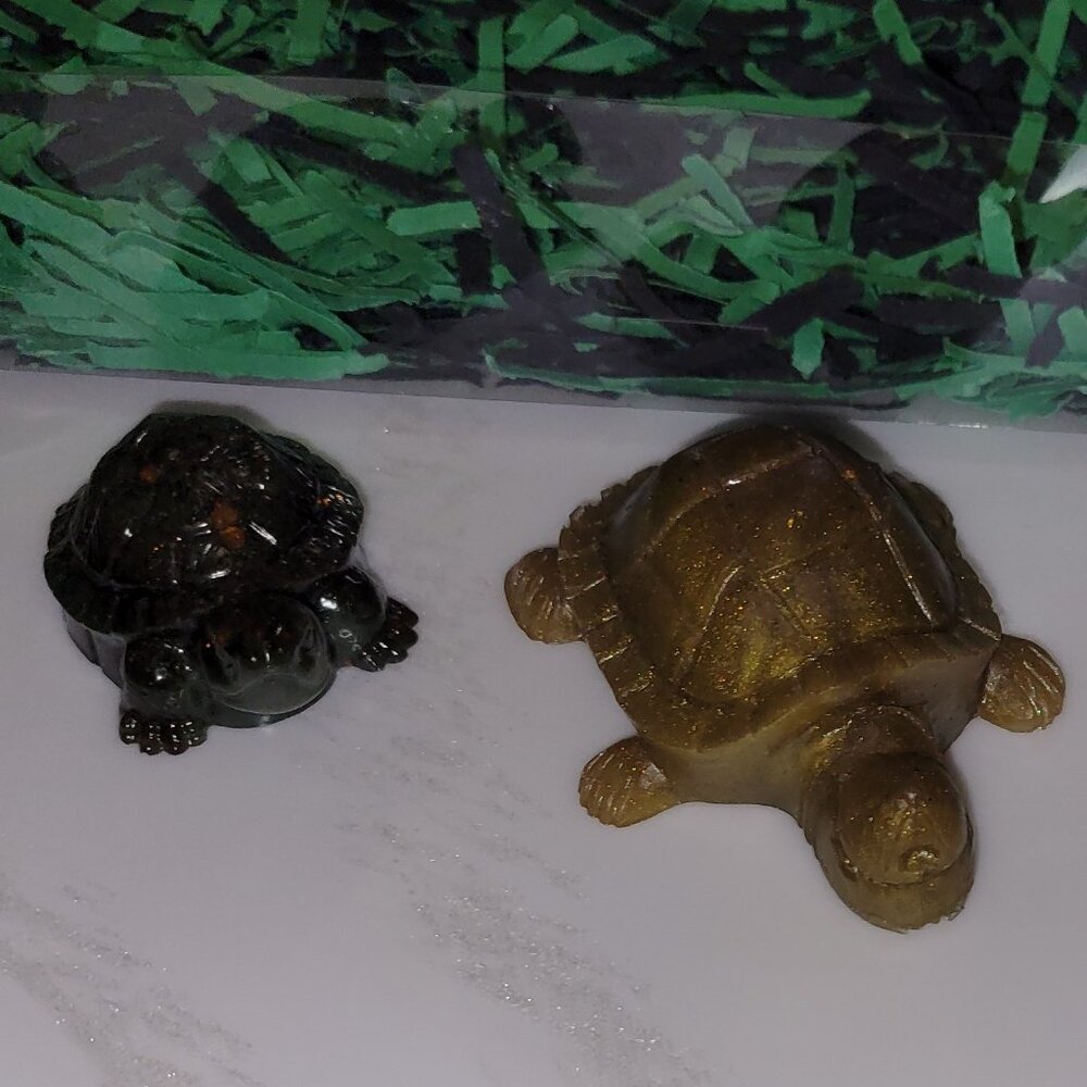 TURTLE 4PC SET ANIMAL EPOXY RESIN FIGURINES NEW CRIDDER'D WOODLAND